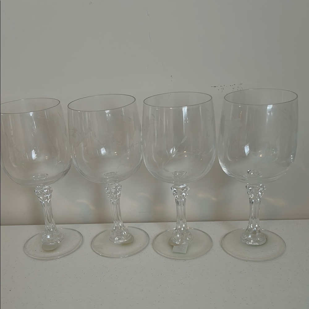 Princess House Clear Glass Goblet Set